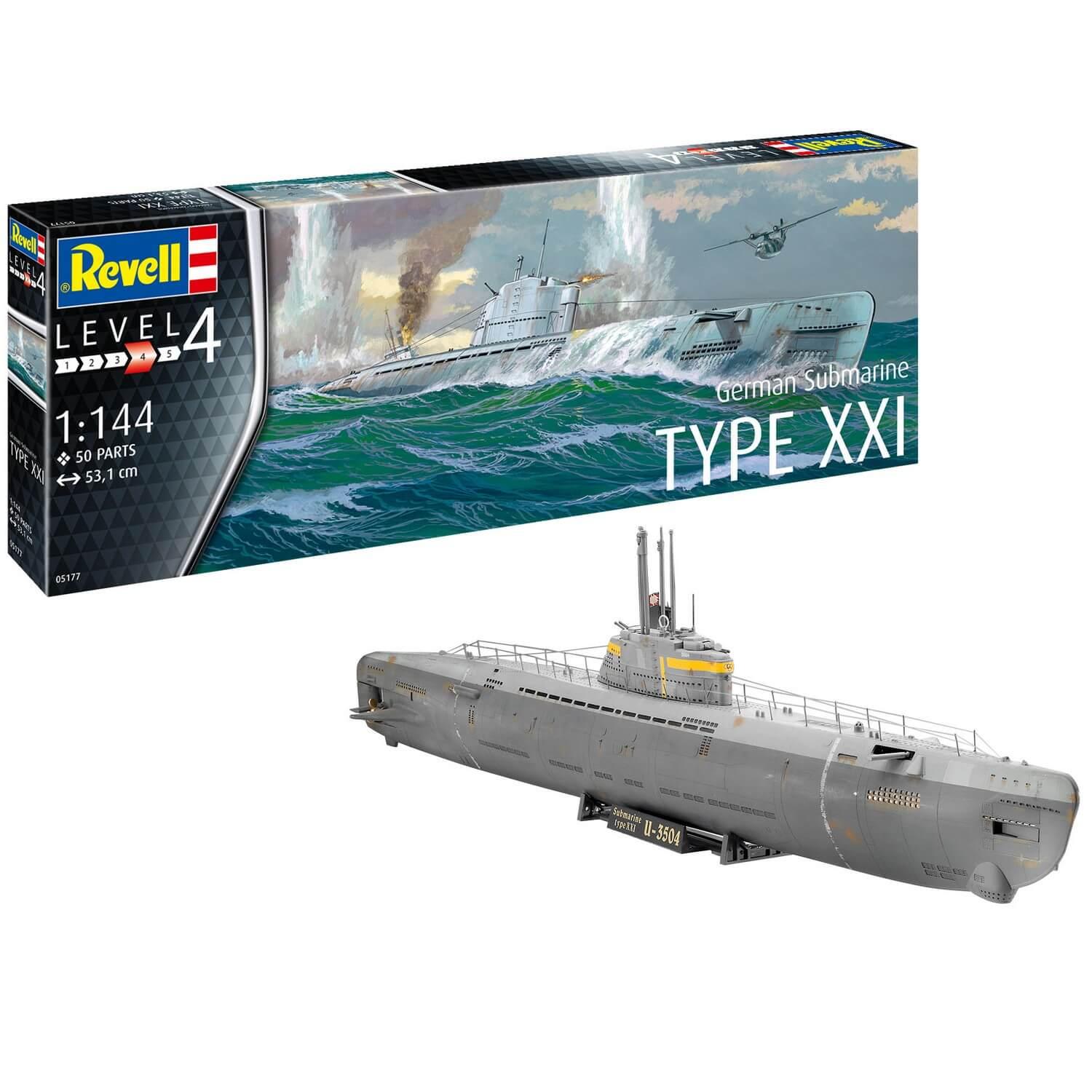 Maqueta de submarino: Tipo XXI alemán - Revell - Calle De Las Maquetas