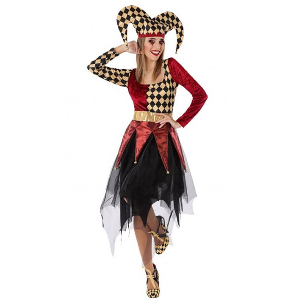 Déguisement d'Arlequin Rouge - Femme - Taille M/L