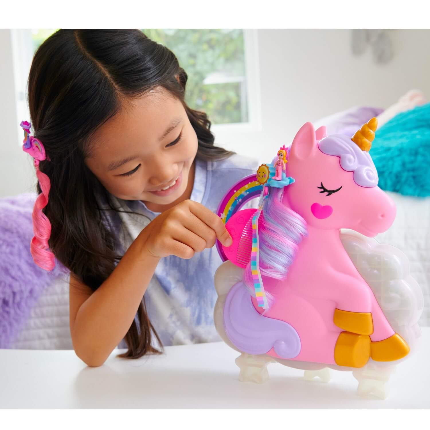 Polly Pocket Salon de Coiffure Licorne Arc-en-ciel | Mattel Polly Pocket Salon de Coiffure Licorne Arc-en-ciel | Mattel