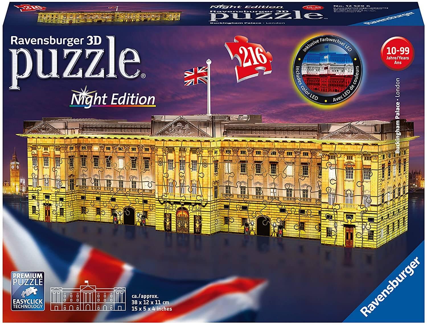 Soldes Ravensburger Night Edition Puzzle 3D illuminé Buckingham