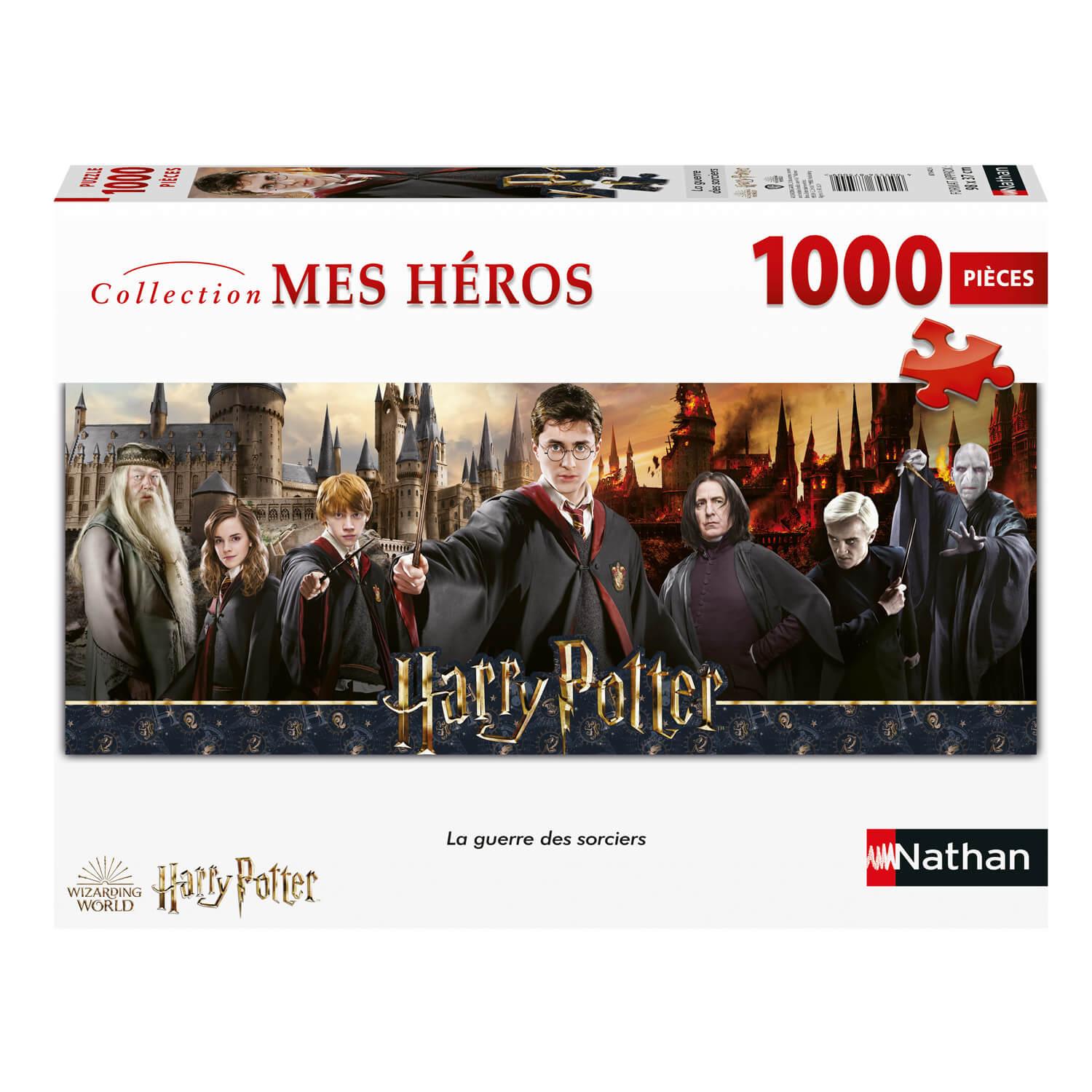 Puzzle 1000 pièces panoramique : Harry potter : La guerre des sorciers -  Nathan - Rue des Puzzles