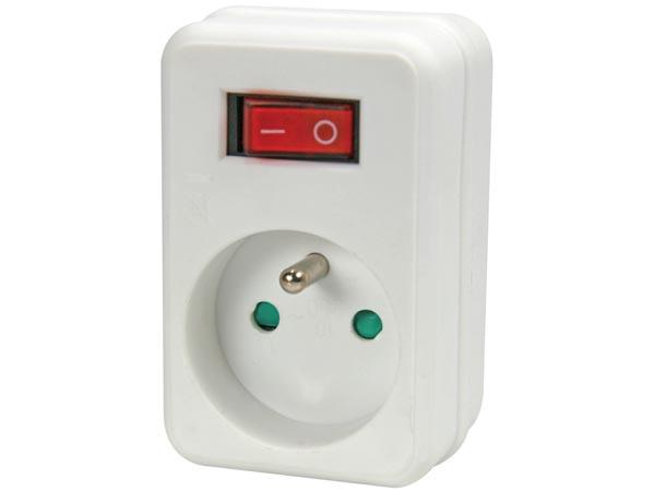 PRISE INTERMÉDIAIRE AVEC INTERRUPTEUR ON/OFF - 1 PRISE