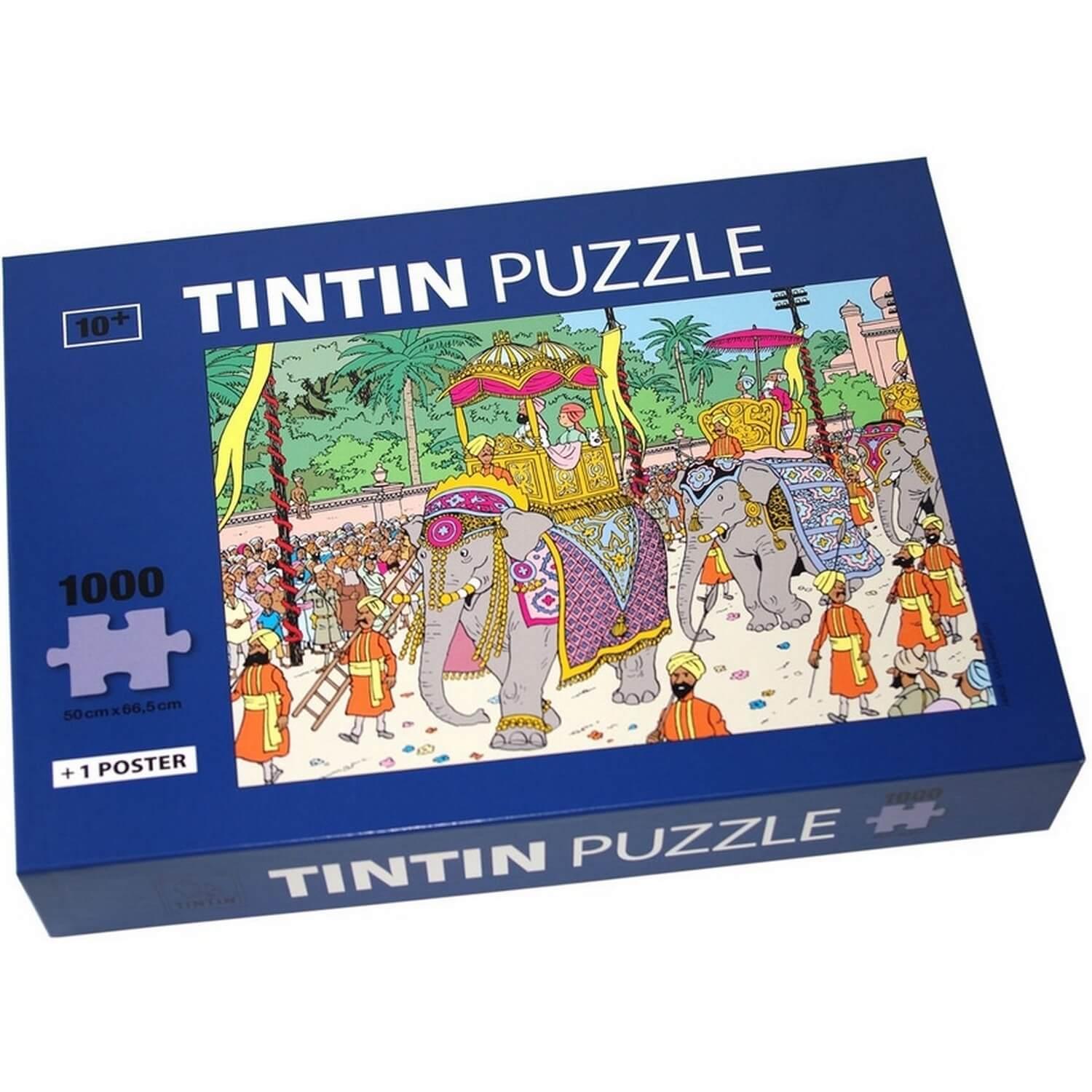 Puzzle Tintin 1000 pièces - L'éléphant et son altesse