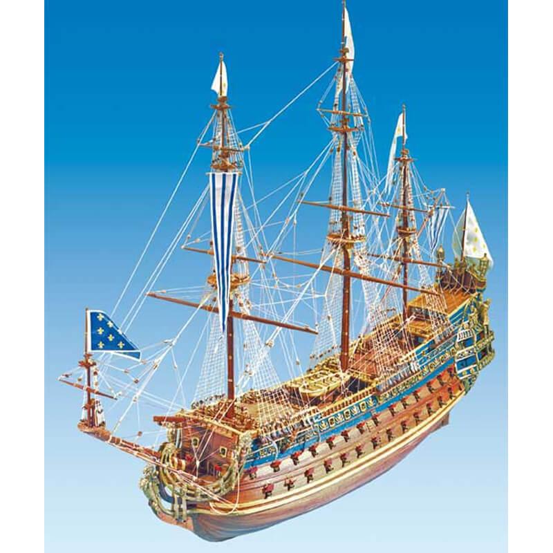 Maquette de bateau en bois : Le Soleil Royal