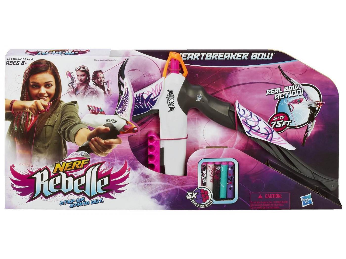Arc Rebelle Nerf Heartbreaker Bow – Jeu De Tir Jusqu’à 20 Mètres – 5 Fléchettes Incluses – Coloris Aléatoire – À Partir De 8 Ans