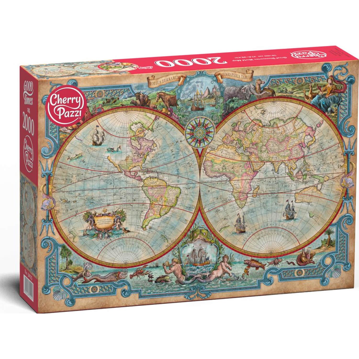 Puzzle 2000 pièces : Carte du monde des grandes découvertes