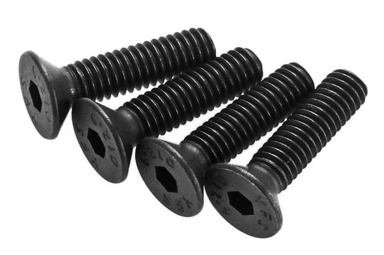 YFS 3/8-16 X 1-3/4" Flat Head Hex Socket Machine Screws - Black Oxide, Alloy Steel (Choose 5, 10, Or 25)