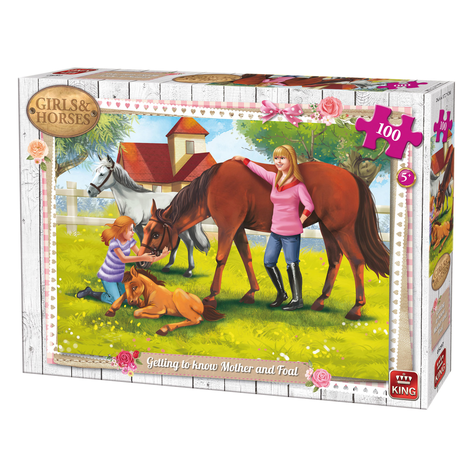 Puzzle 100 pièces : Girls & Horses : Mères et filles