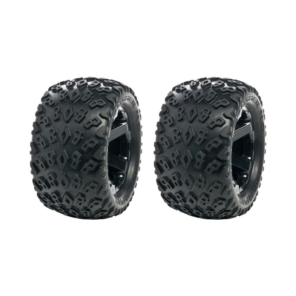 Tyre set pre-mounted Dirt Crusher 4.0, Black rims 17mm Hex, fits SUMMIT, REVO Medial Pro