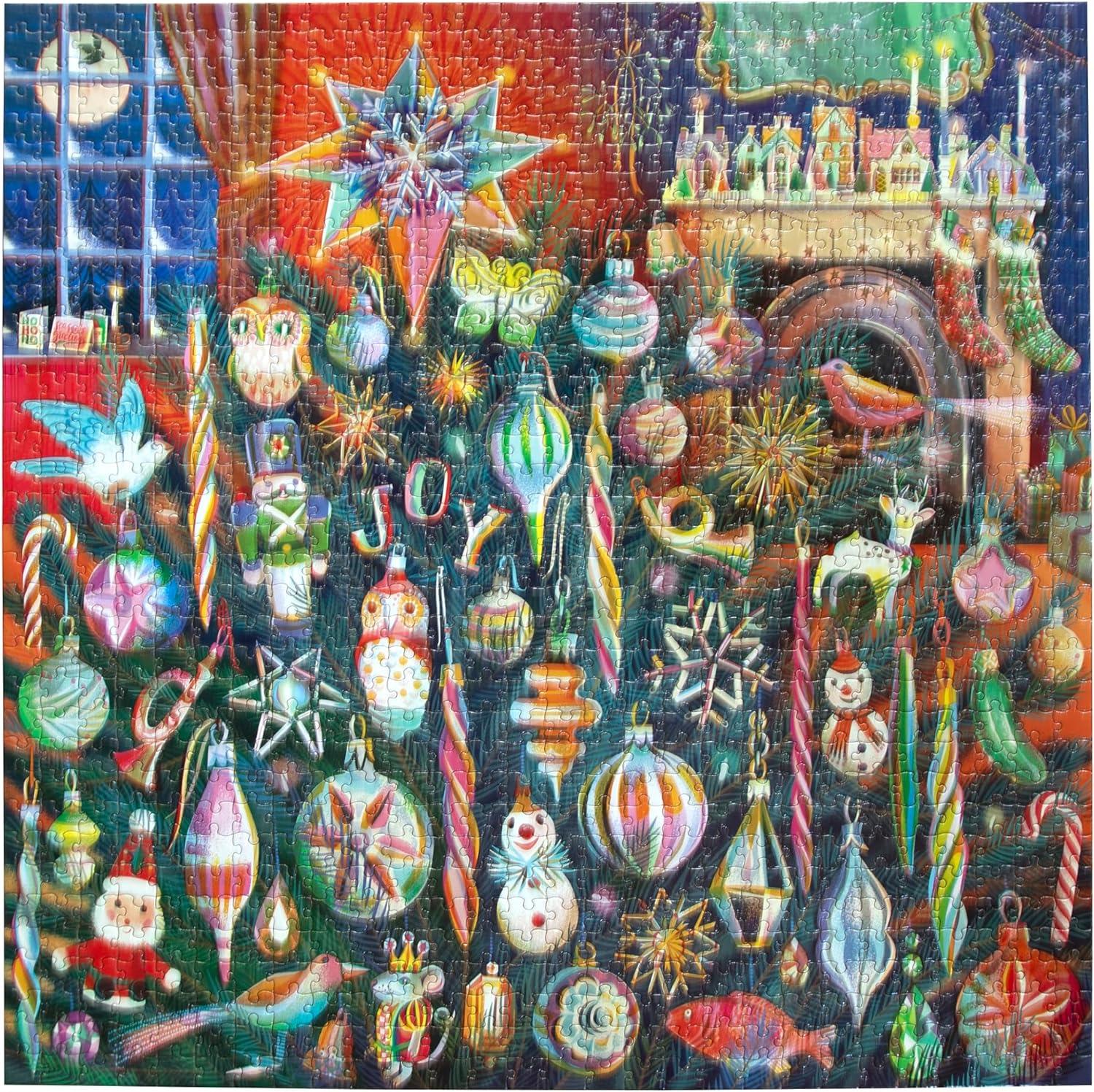 Puzzle 1000 pièces : Décorations de Noël - Eeboo - Rue des Puzzles