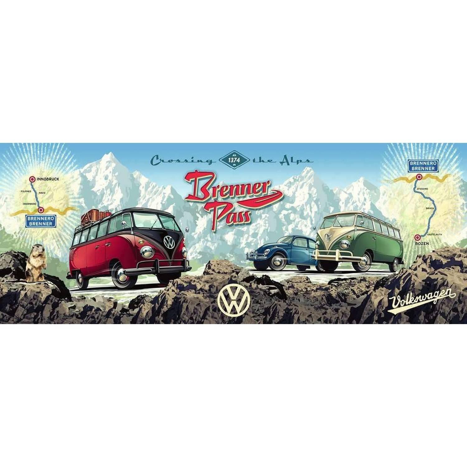 Puzzle 1000 pièces panoramique : À travers les Alpes en VW Ravensburger France