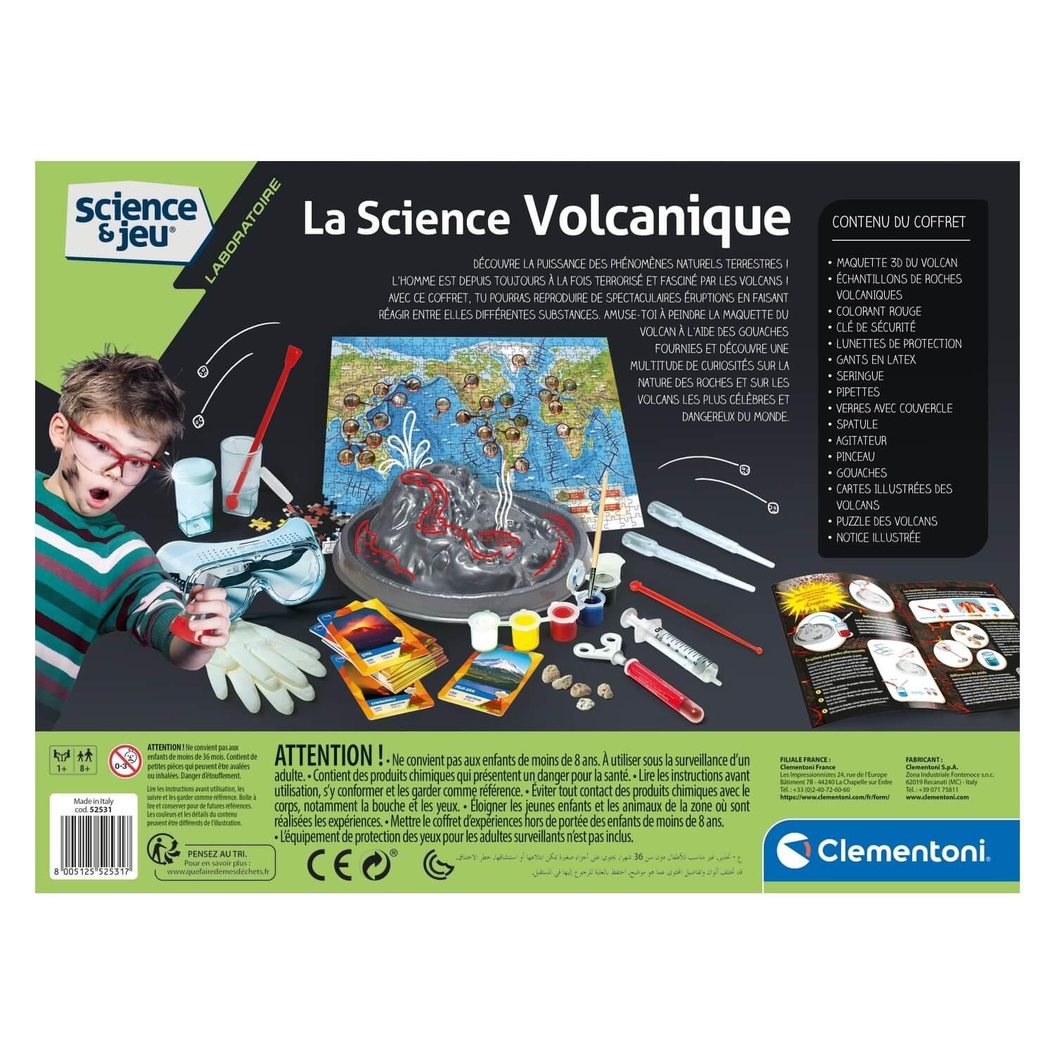 Clementoni - Science et jeu laboratoire, Expériences volcaniques