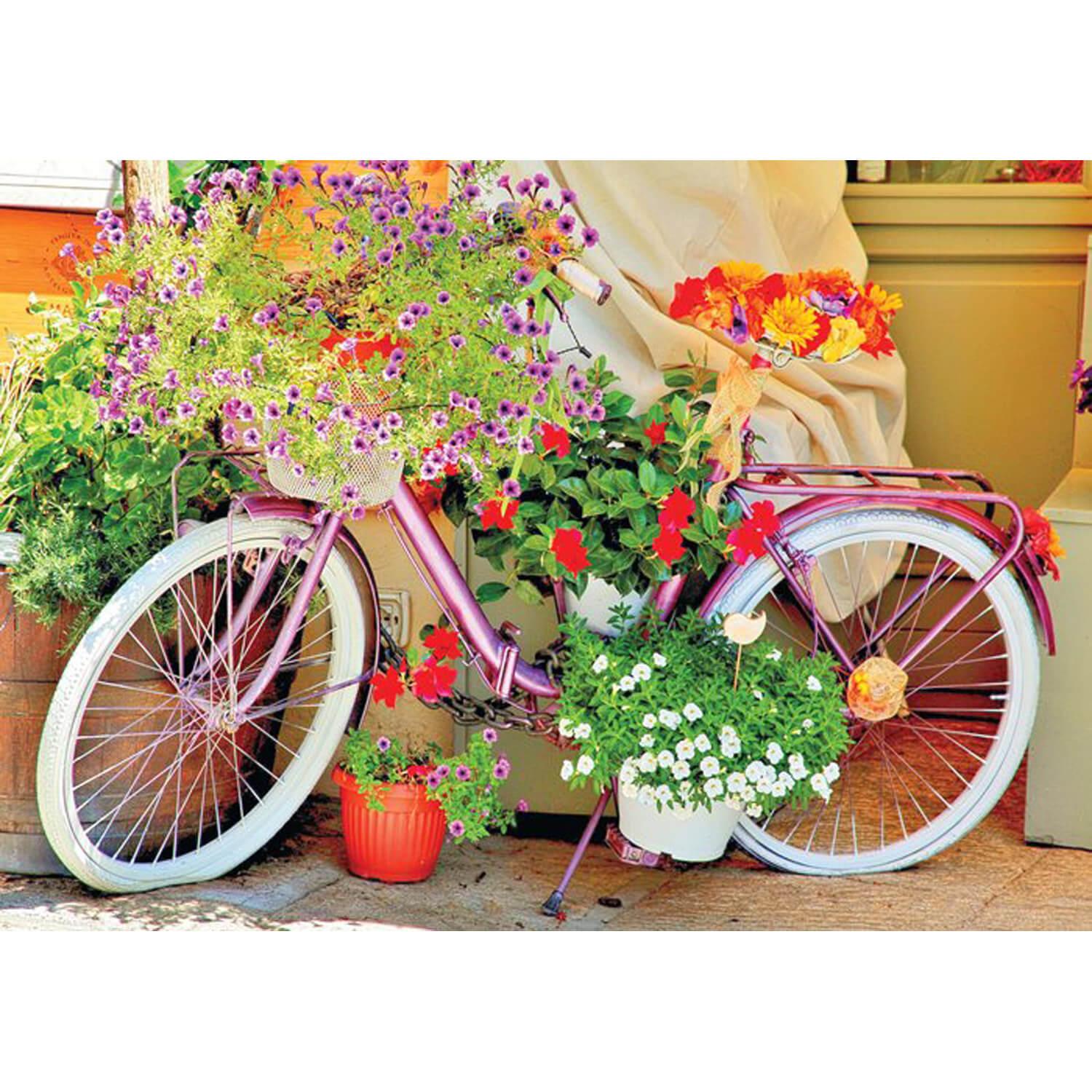Puzzle 1000 pièces : Vélo avec Fleurs