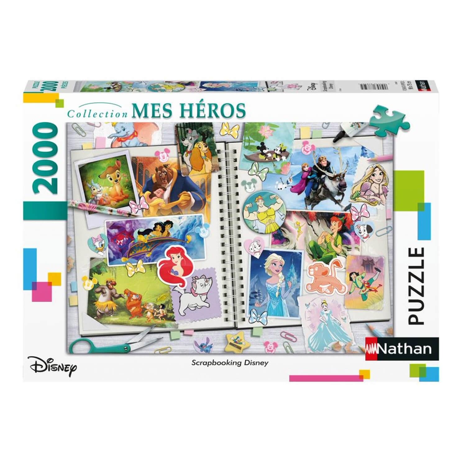 Puzzle 2000 pièces : Scrapbooking Disney - Nathan - Rue des Puzzles