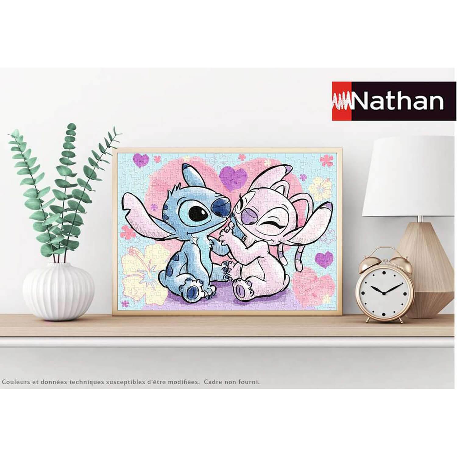 Puzzle 500 pièces : Disney : Stitch & Angel - Jeux et jouets Nathan -  Avenue des Jeux
