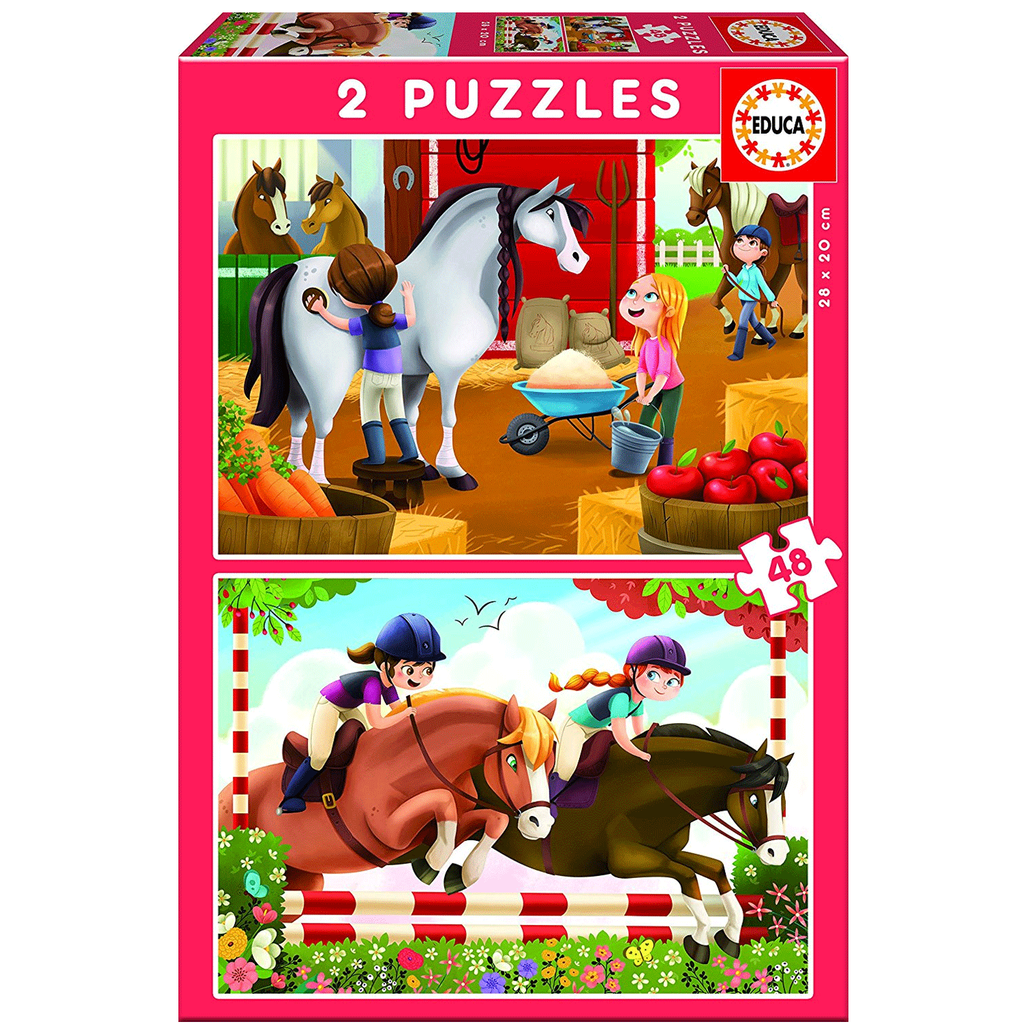 Puzzle 2 x 48 pièces : les chevaux