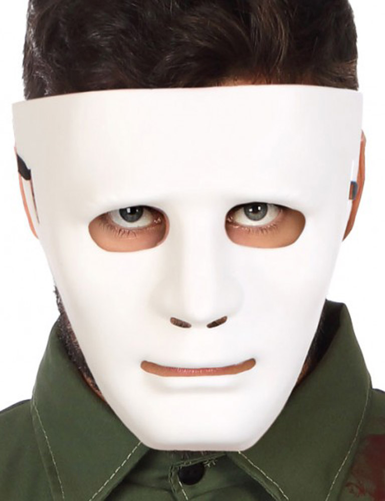 Masque plastique blanc horreur  accessoire déguisement Halloween