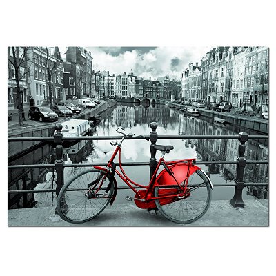 Puzzle 1000 pièces - Le canal, Amsterdam, Hollande