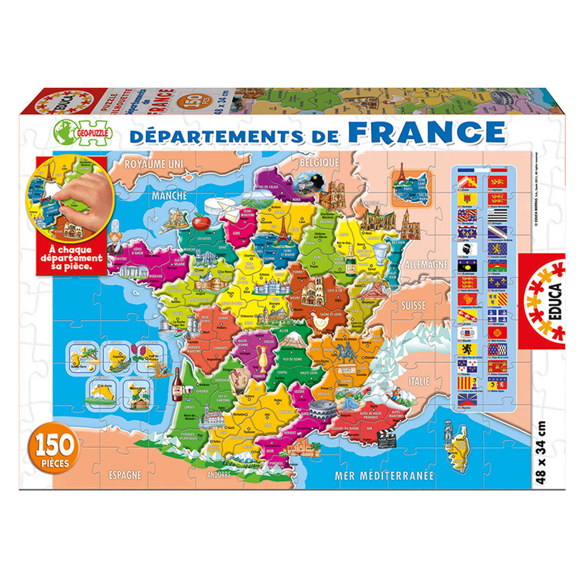 150 Départements et Régions de La France - Educa Borras