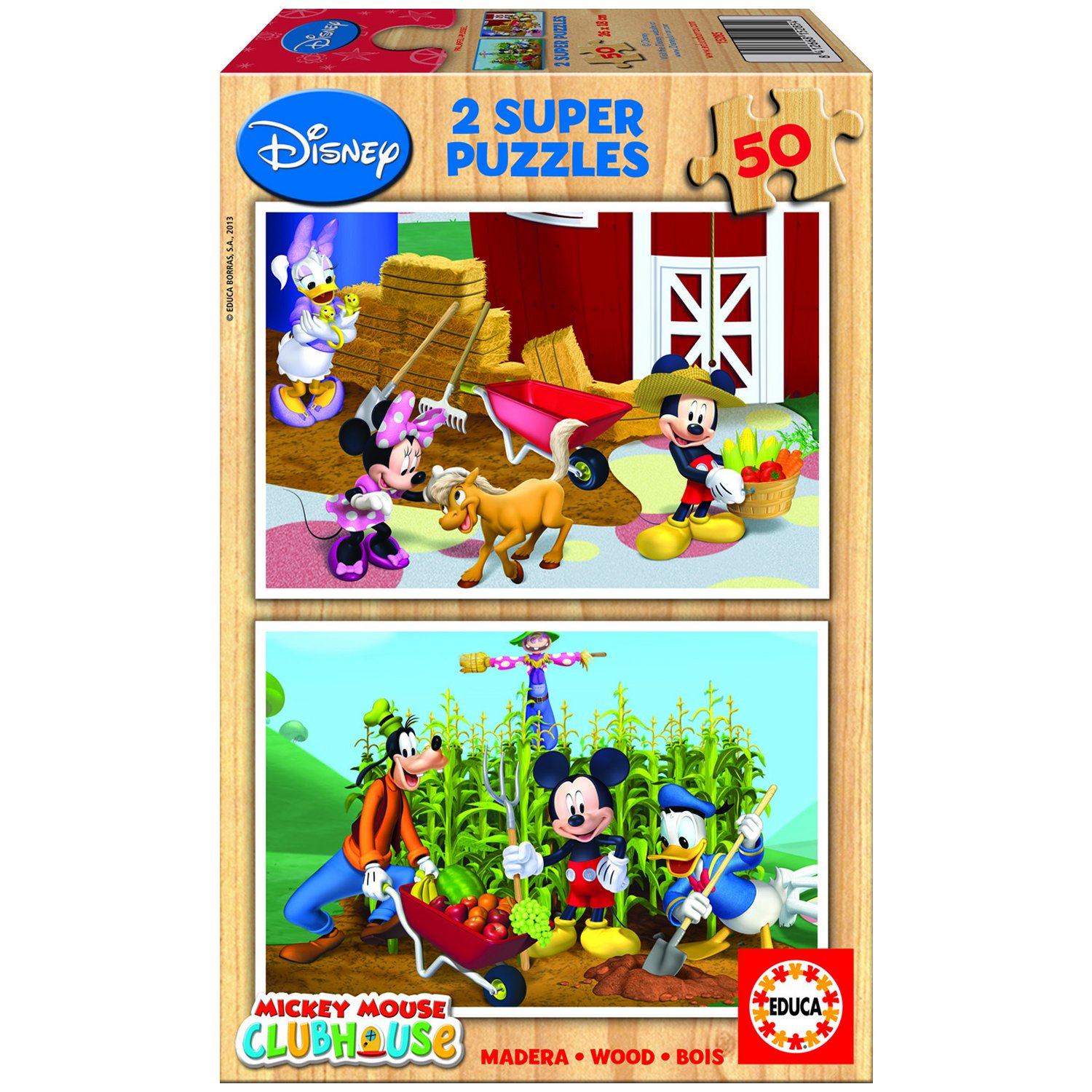 Puzzle 2 x 50 pièces - Puzzle en bois : La maison de Mickey