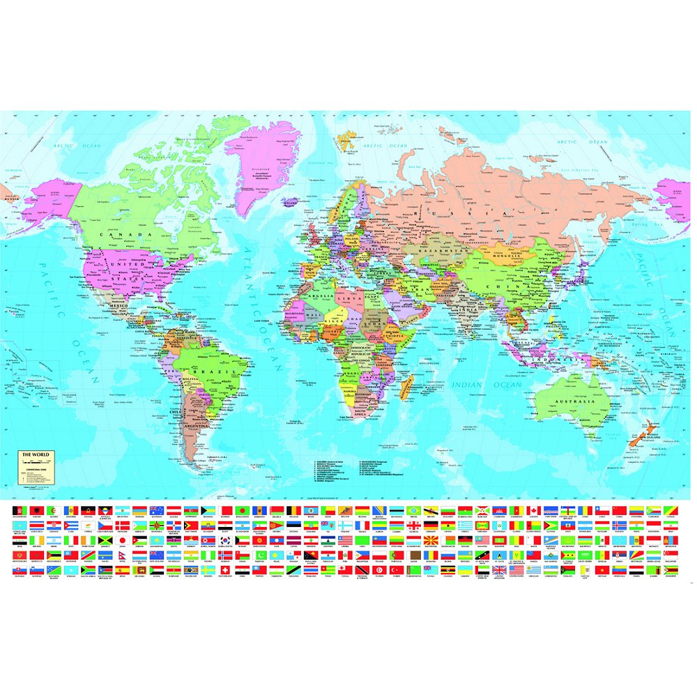 Puzzle 1500 pièces - Carte du monde + drapeaux - Educa - Rue des Puzzles
