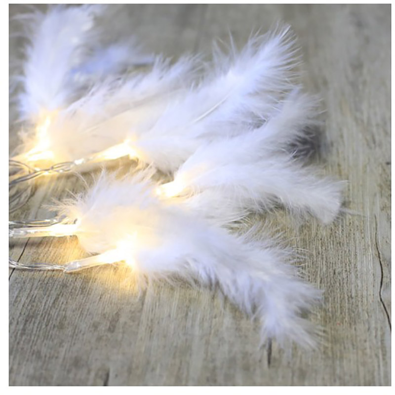 Guirlande Lumineuse - Plumes Blanches