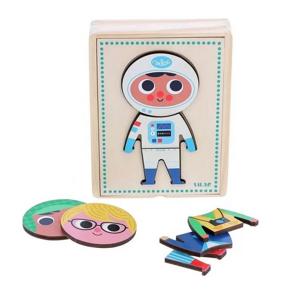 Puzzle personnage à habiller en bois Enfant 3 ans + - Un jeux des jouets