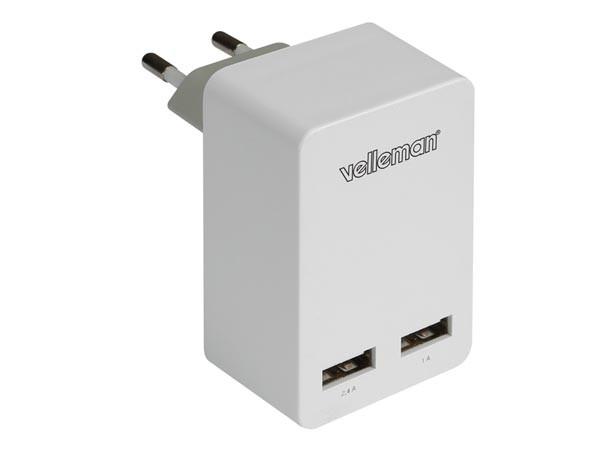CHARGEUR AVEC DOUBLE CONNEXION USB 5 V - 3.4 A max. (2.4 + 1 A)