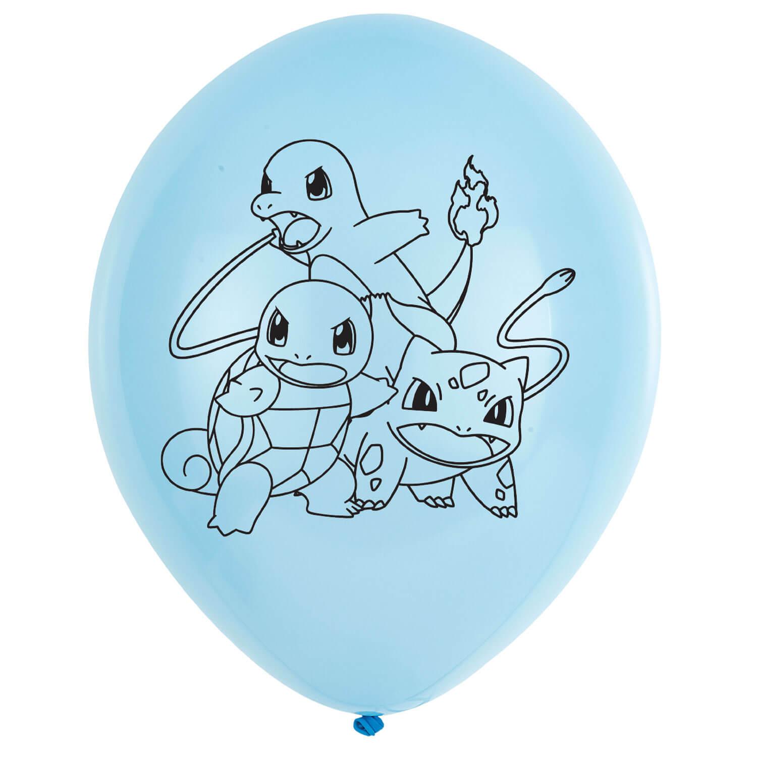 Ballons Pokemon™ x6 - bleu et jaune - Ballons - Rue de la Fête