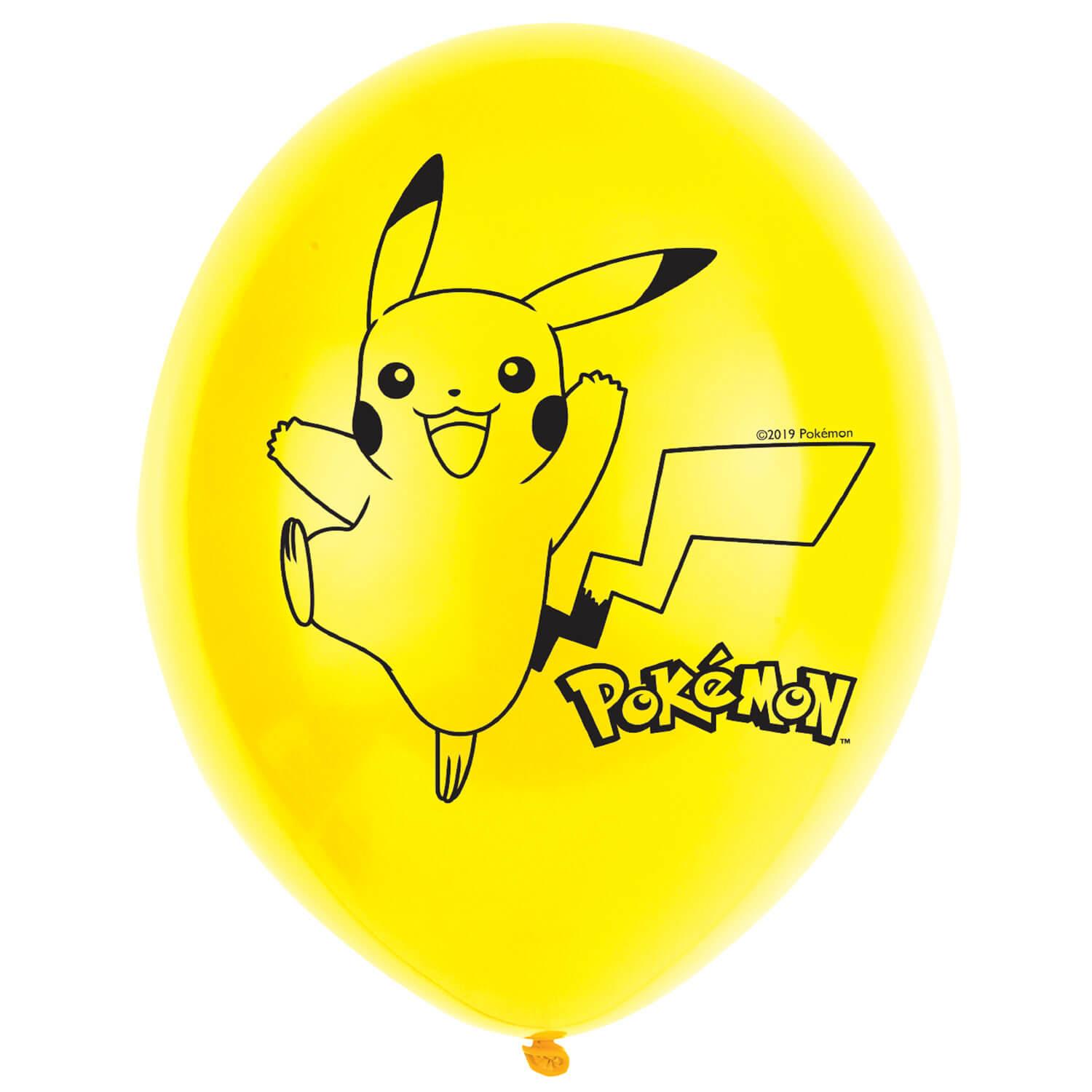 Ballons Pokemon™ x6 - bleu et jaune - Ballons - Rue de la Fête