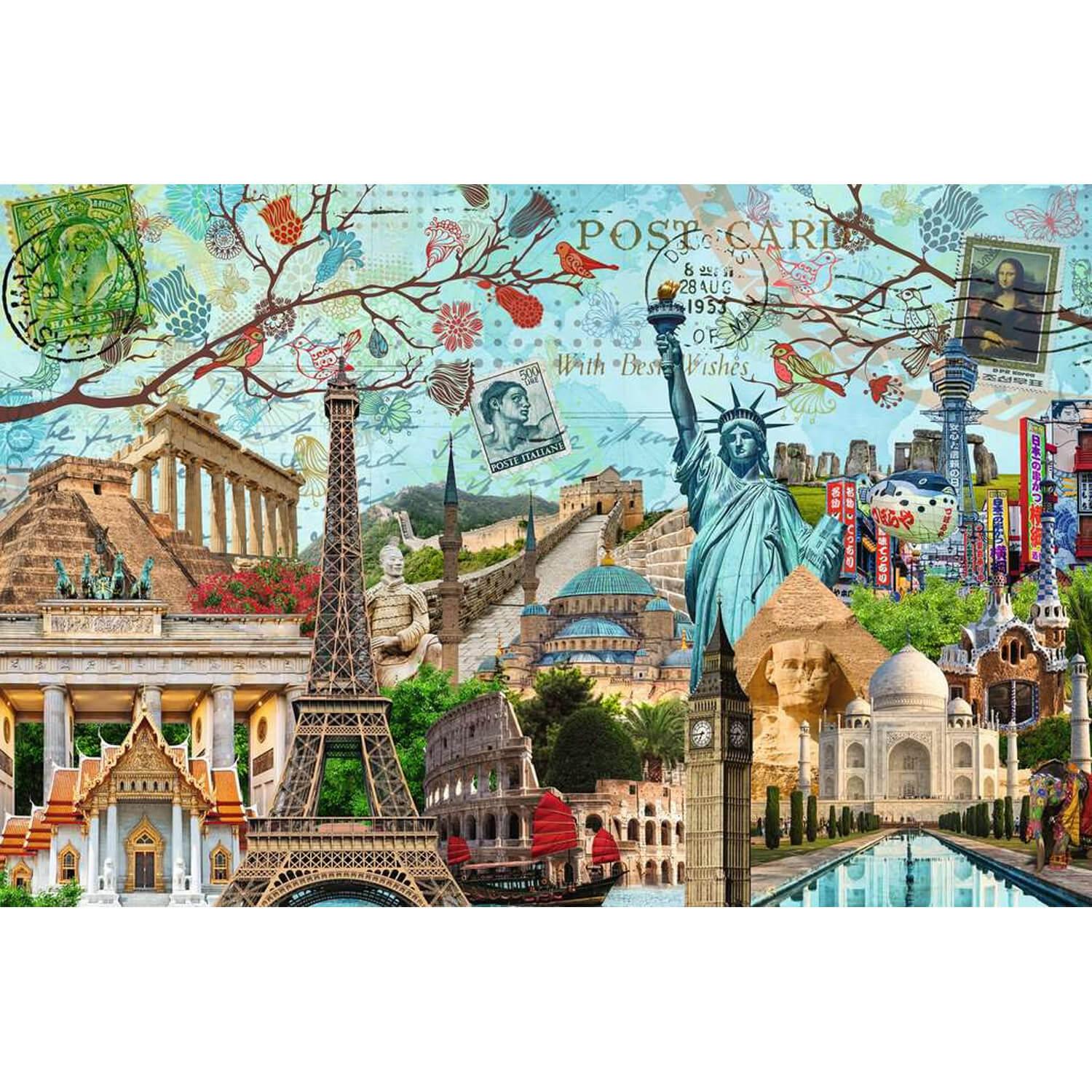 Puzzle 5000 pièces - Carte postale monuments