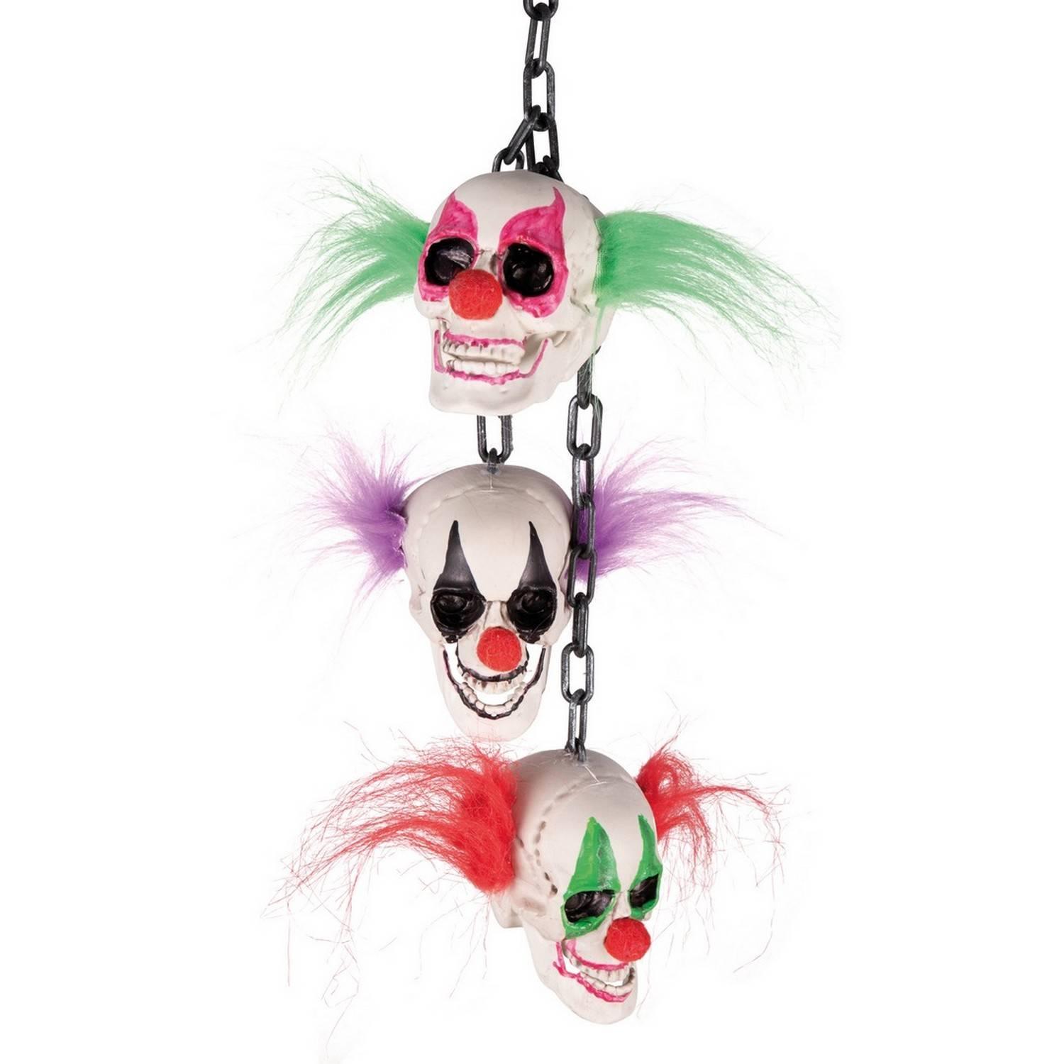 Chaine avec tetes de clown - A  suspendre - 50cm