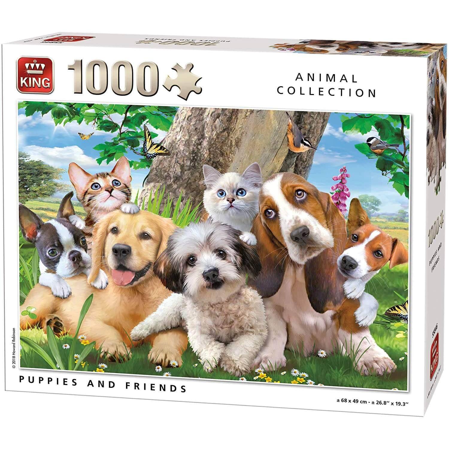 Puzzle 1000 pièces : Tableau de chiots