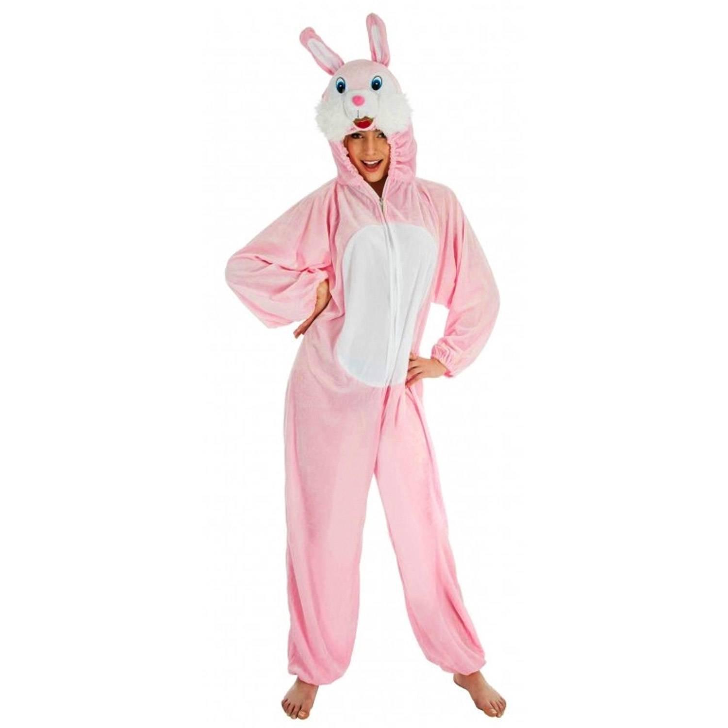 DÃ©guisement Peluche Lapin rose 164 cm, adulte