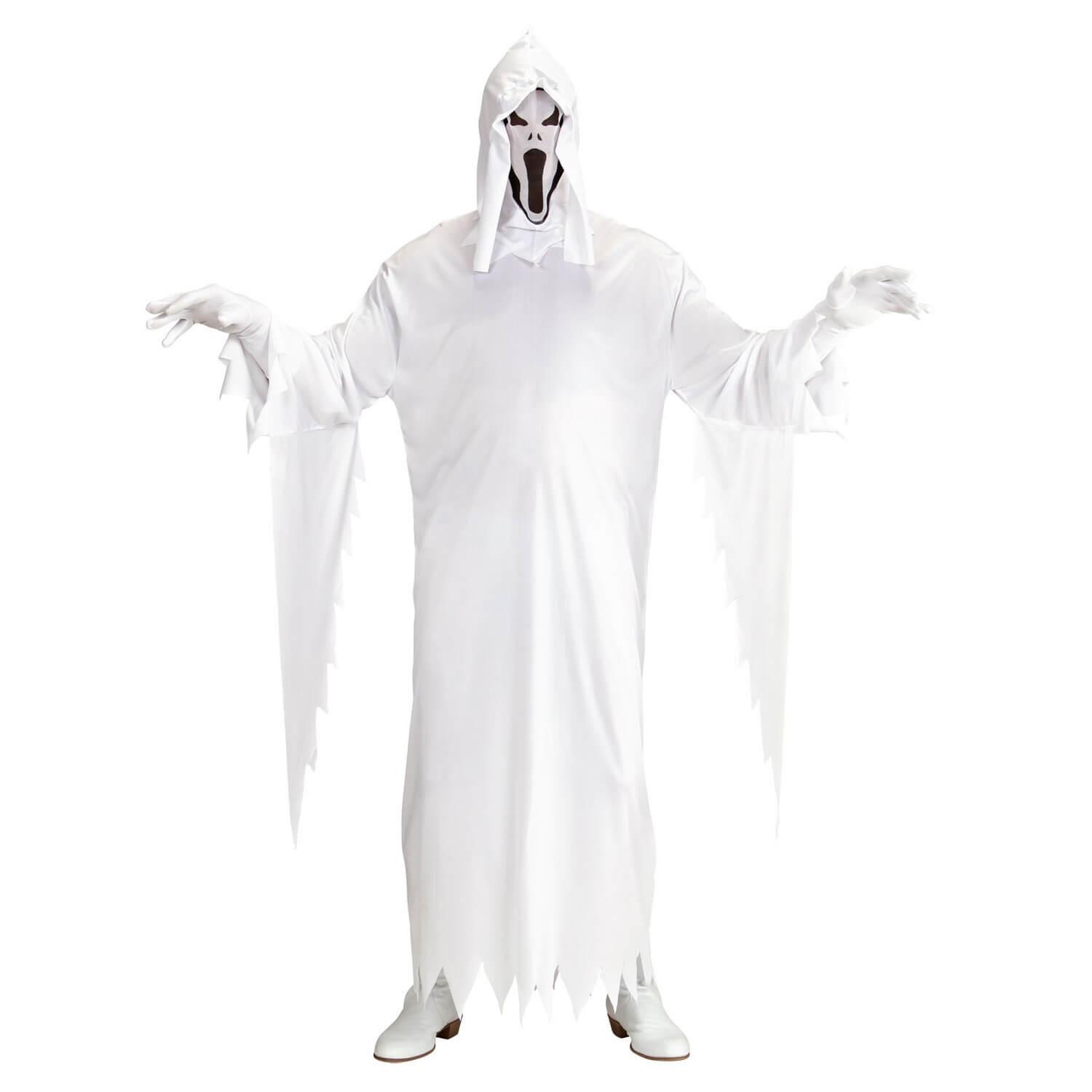 Cape Fantôme Blanche Pour Adulte Halloween - Taille Unique, Tissu Léger, Capuche Surdimensionnée - Déguisement Cosplay Horreur, Noël