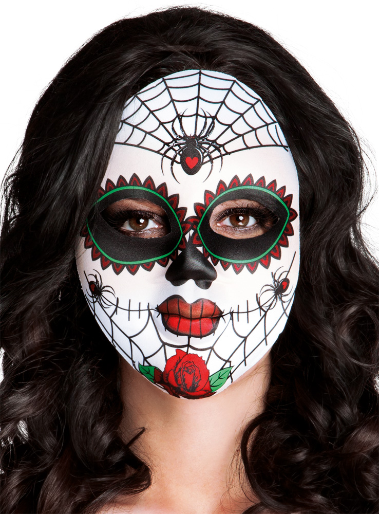 Masque en Tissu Imprimé - Dia De Los Muertos - Araignées