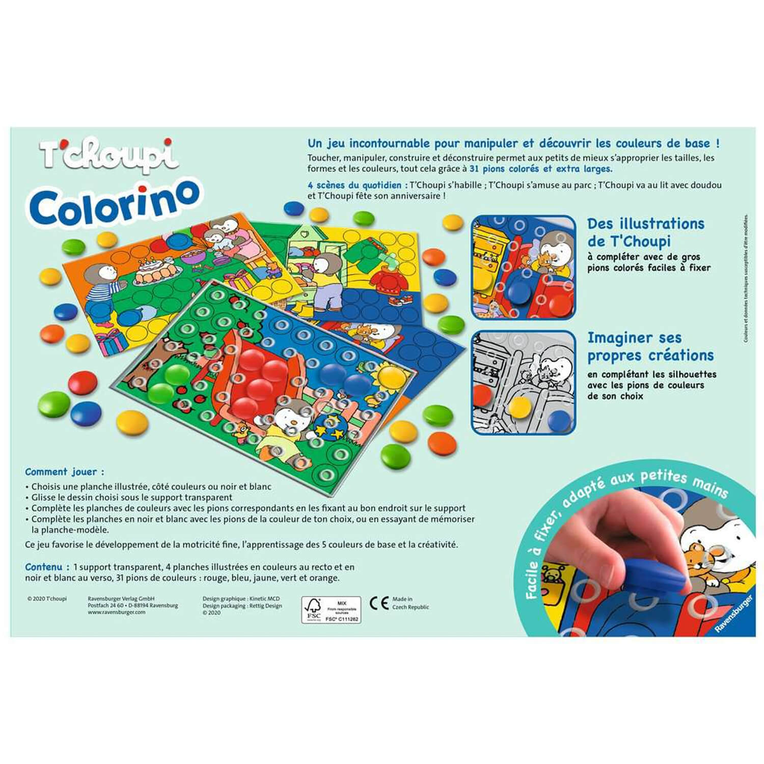 Jeu Éducatif Colorino Pat’Patrouille – 31 Pions & 8 Scènes – Apprentissage Couleurs Pour Enfant 2 Ans Et Plus