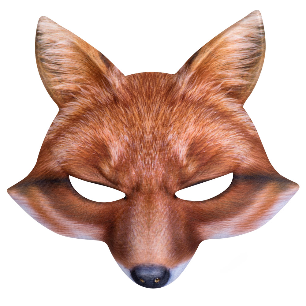 EQLEF masque renard adulte masque de costume de renard avec fourrure artificielle de renard longue et bande élastique réglable pour la fête à thème Halloween mascarade 1 pièce 