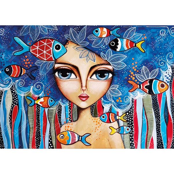1000 piece puzzle : Lady with Fish - Romi Lerda Special Edition  - Magnolia-1716