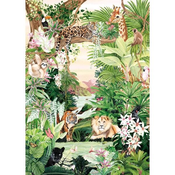 Puzzle de 1000 piezas: Jungle Oasis - Sarah Reyes Edición Especial - Magnolia-3425