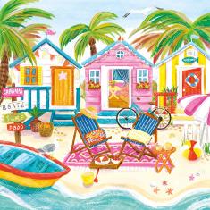 1023 piece puzzle : Beach Huts - Olivia Gibbs Special Edition 