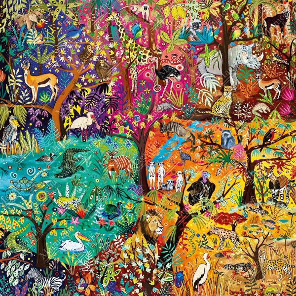 1023 piece puzzle : Rainbow Safari  - Magali Modoux Special Edition  - Magnolia-4102