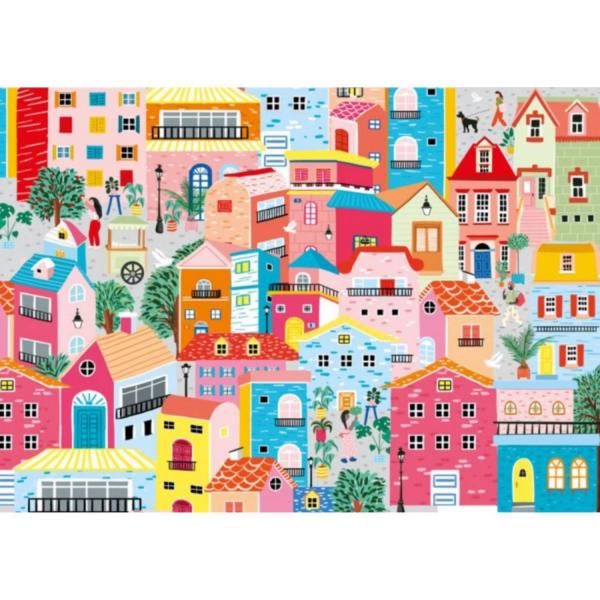 Puzzle 1000 Pieces : Colorful Houses  - Magnolia-9101