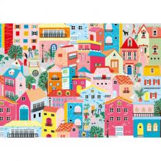 Puzzle 1000 Piezas : Casas Coloridas  