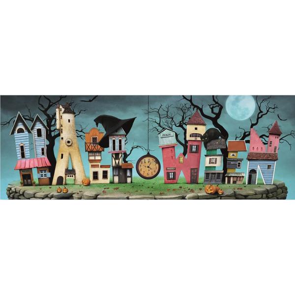 Puzzle panorámico de 1000 piezas: Ciudad de Halloween - Magnolia-3011