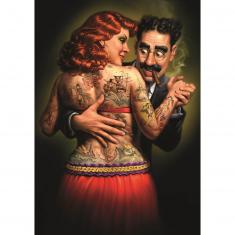 Puzzle de 1000 piezas: Lydia la dama tatuada - Mark Fredrickson - Edición especial