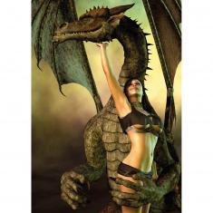 Puzzle mit 1000 Teilen: Frau und Drache