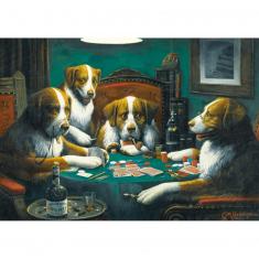 Puzzle 1000 pièces : Chiens jouant au poker