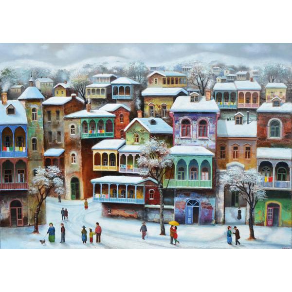 Puzzle de 1000 piezas: Nieve en el viejo Tbilisi - David Martiashvili - Edición especial - Magnolia-2328