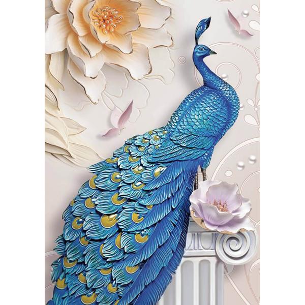 1000 piece puzzle : Blue Peacock - Magnolia-3515